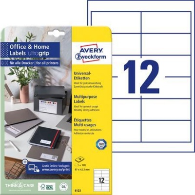 Etikett, univerzális, 97x42,3 mm, AVERY ZWECKFORM, 120 etikett/csomag